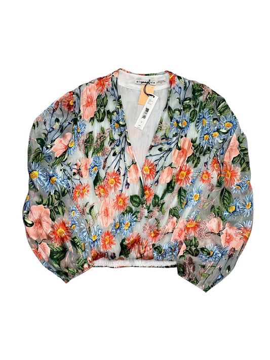 Top Ls Designer By Alice + Olivia In Floral Print, Size:M
