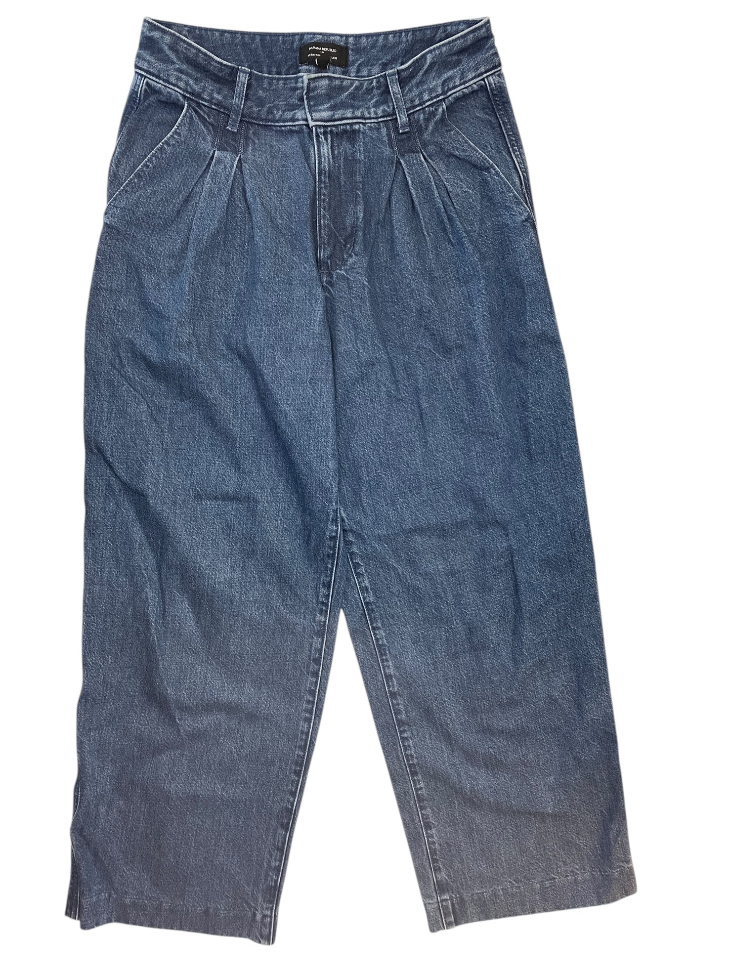 Jeans Wide Leg By Banana Republic In Blue Denim, Size:4P