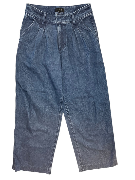 Jeans Wide Leg By Banana Republic In Blue Denim, Size:4P