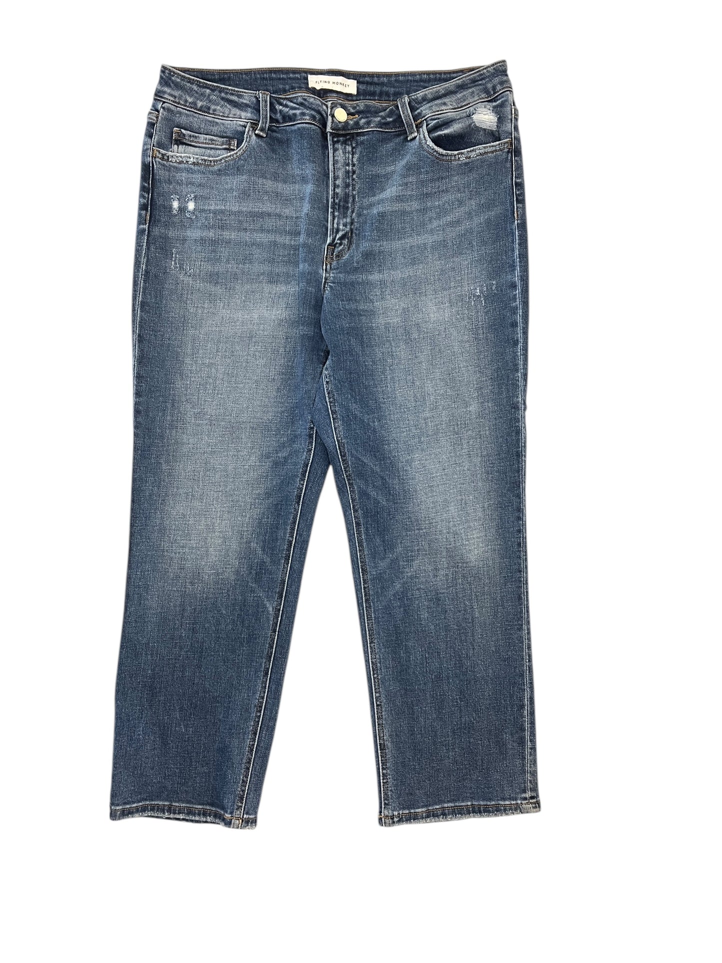 Jeans Boot Cut By Flying Monkey In Blue Denim, Size:14