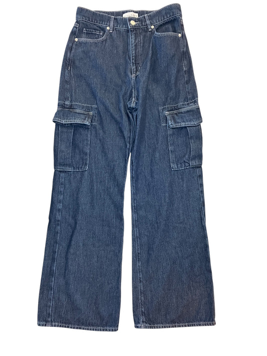 Jeans Wide Leg By Loft In Blue Denim, Size:4
