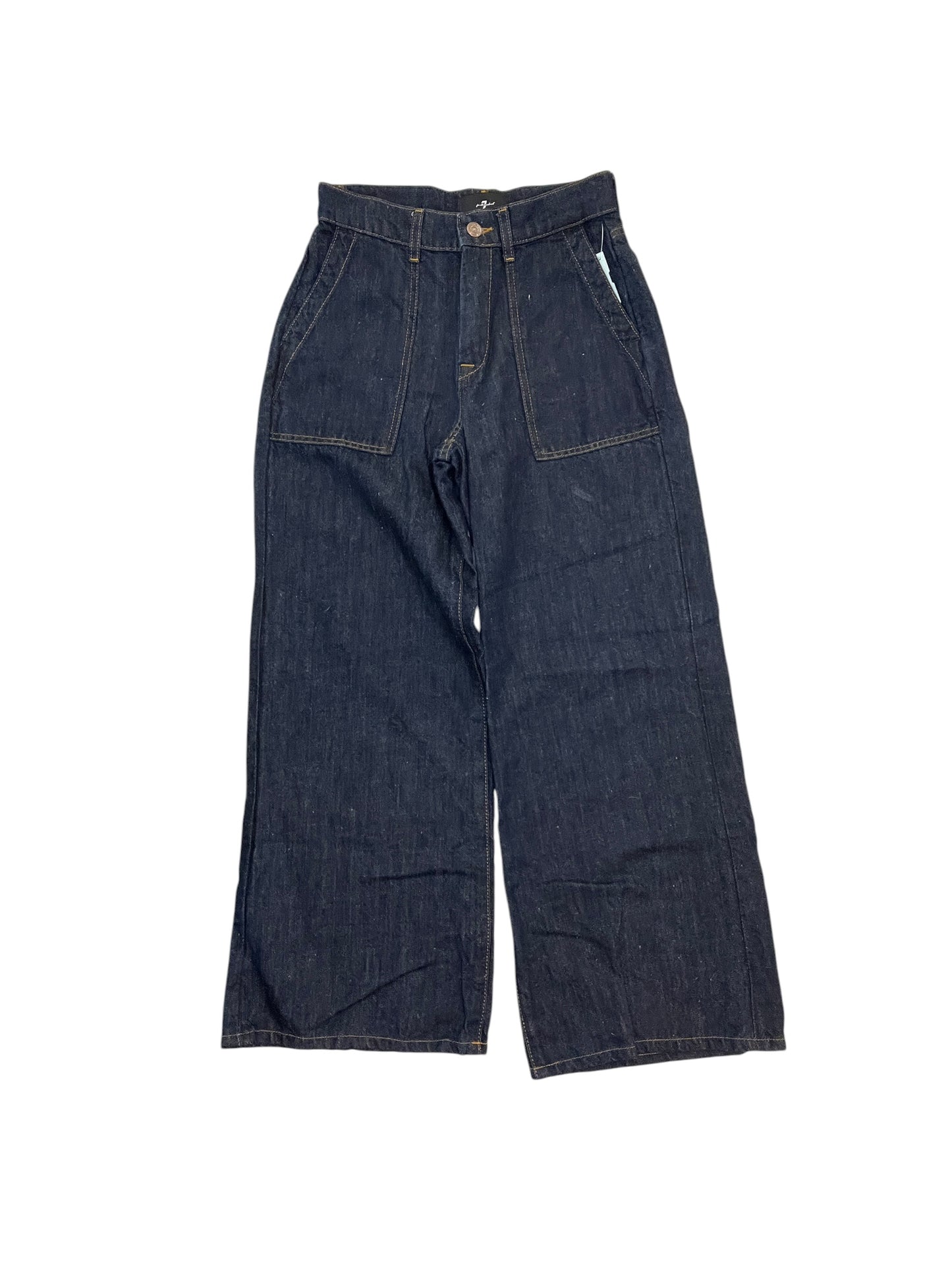 Jeans Wide Leg By 7 For All Mankind In Blue Denim, Size:00