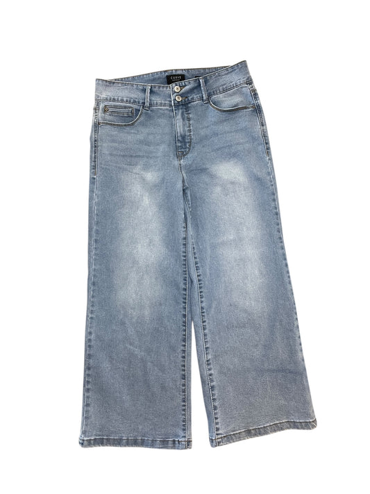 Jeans Wide Leg By Curve Appeal In Blue Denim, Size:8