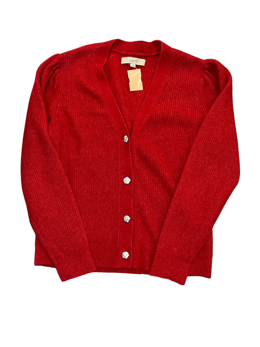 Cardigan By Loft In Red, Size:M