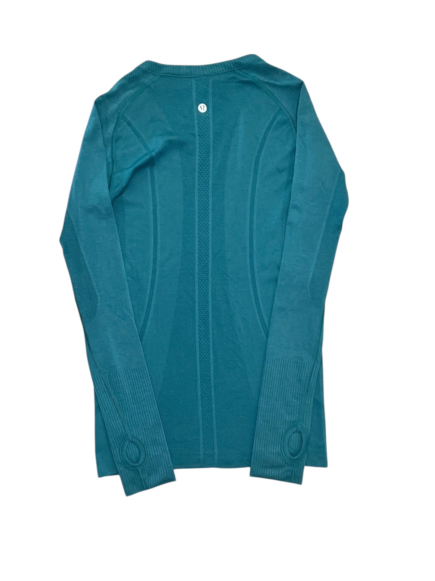 Athletic Top Ls Collar By Lululemon In Teal, Size:M