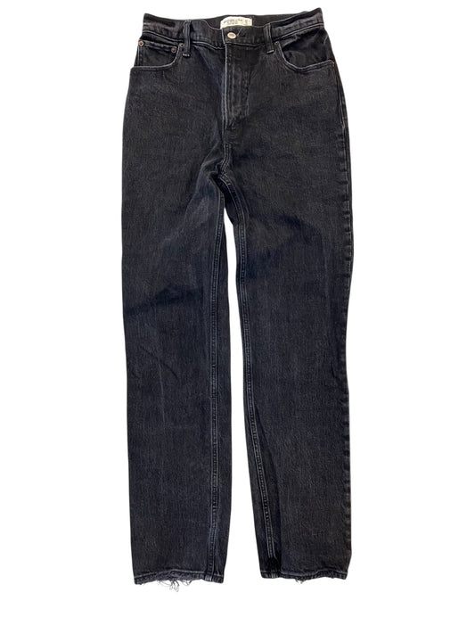 Jeans Straight By Abercrombie And Fitch In Black Denim, Size:4L