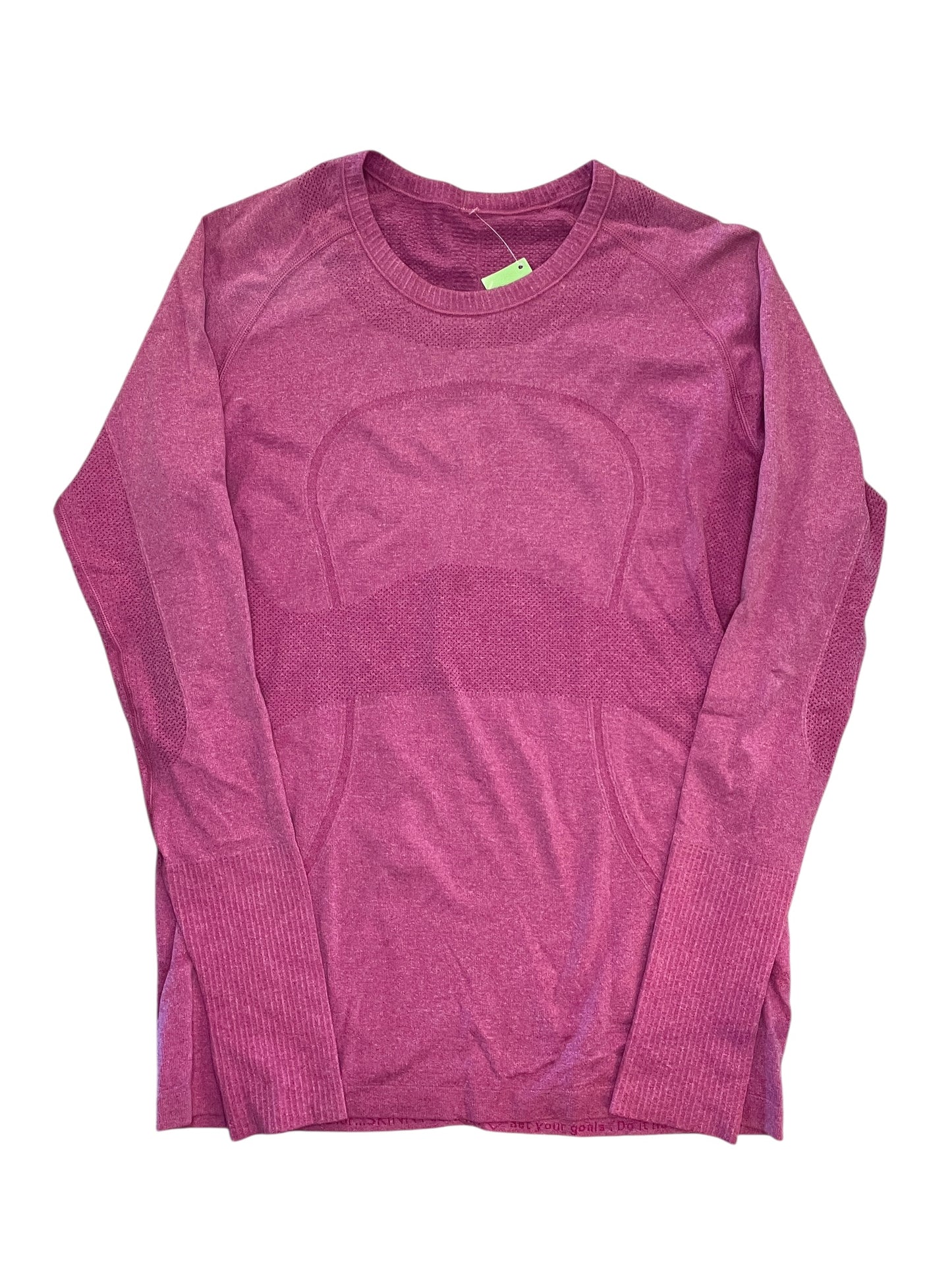 Athletic Top Ls Collar By Lululemon In Pink, Size:L