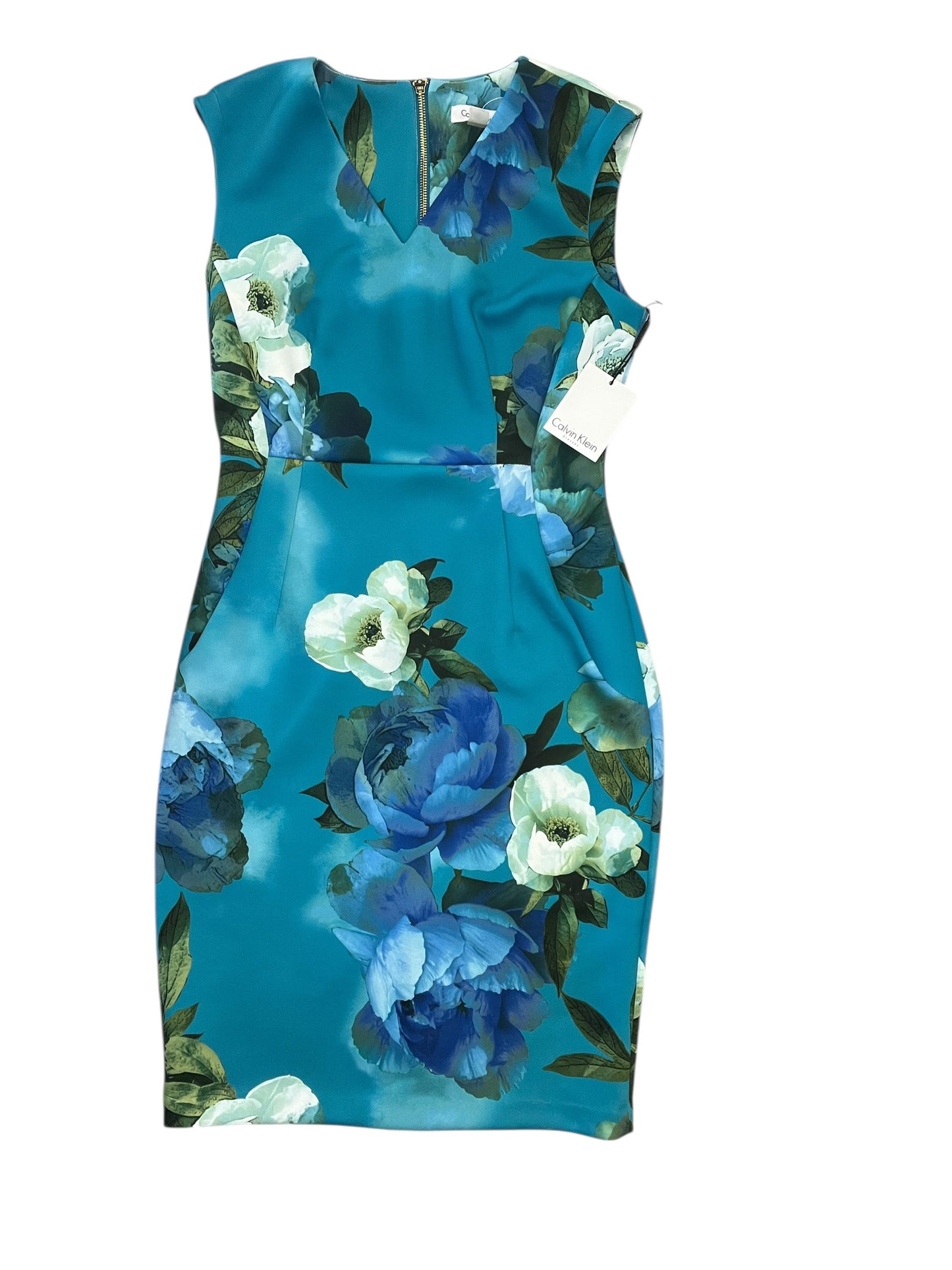 Dress Work By Calvin Klein In Teal, Size:M