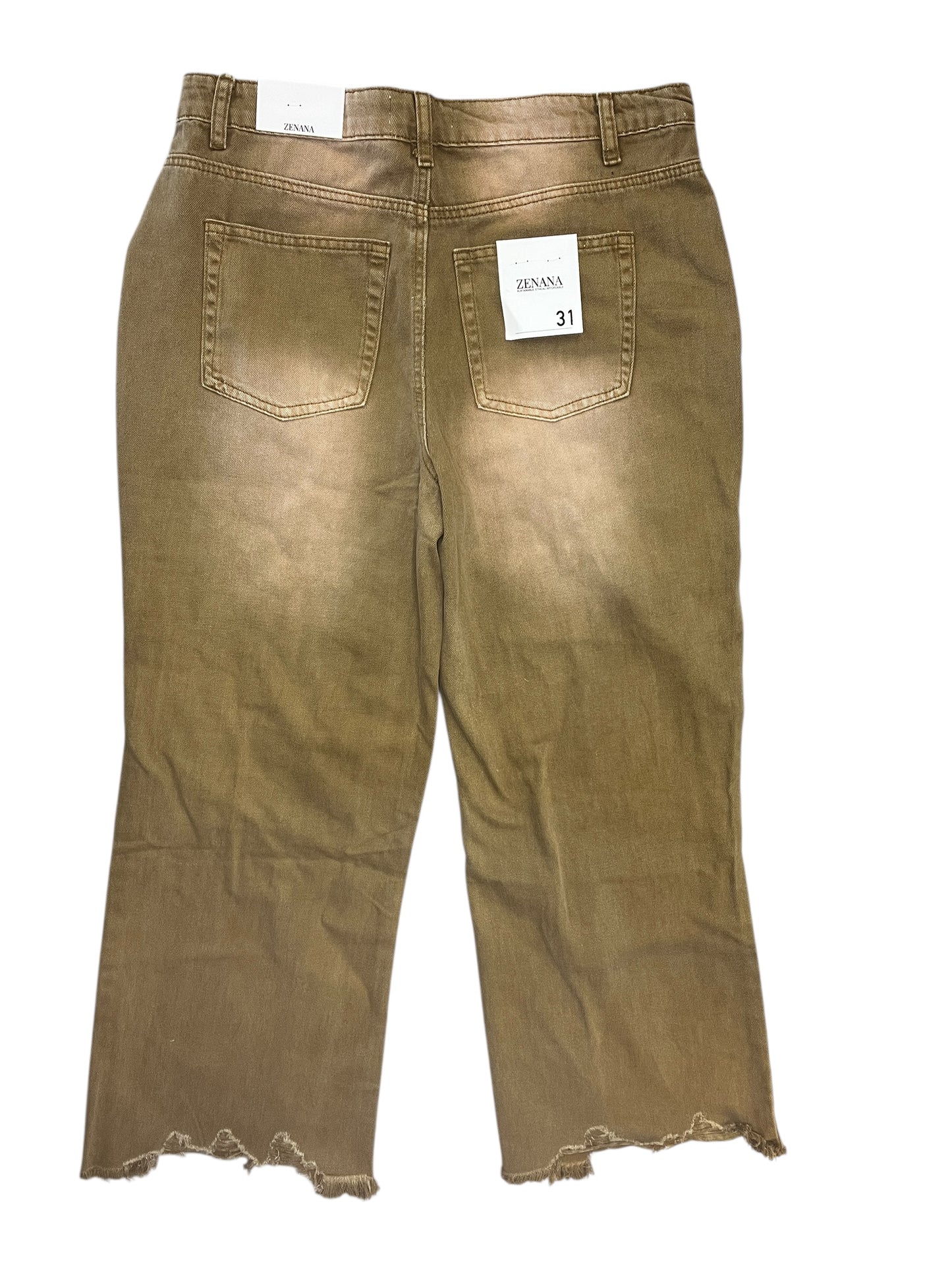 Jeans Wide Leg By Zenana In Brown, Size:12