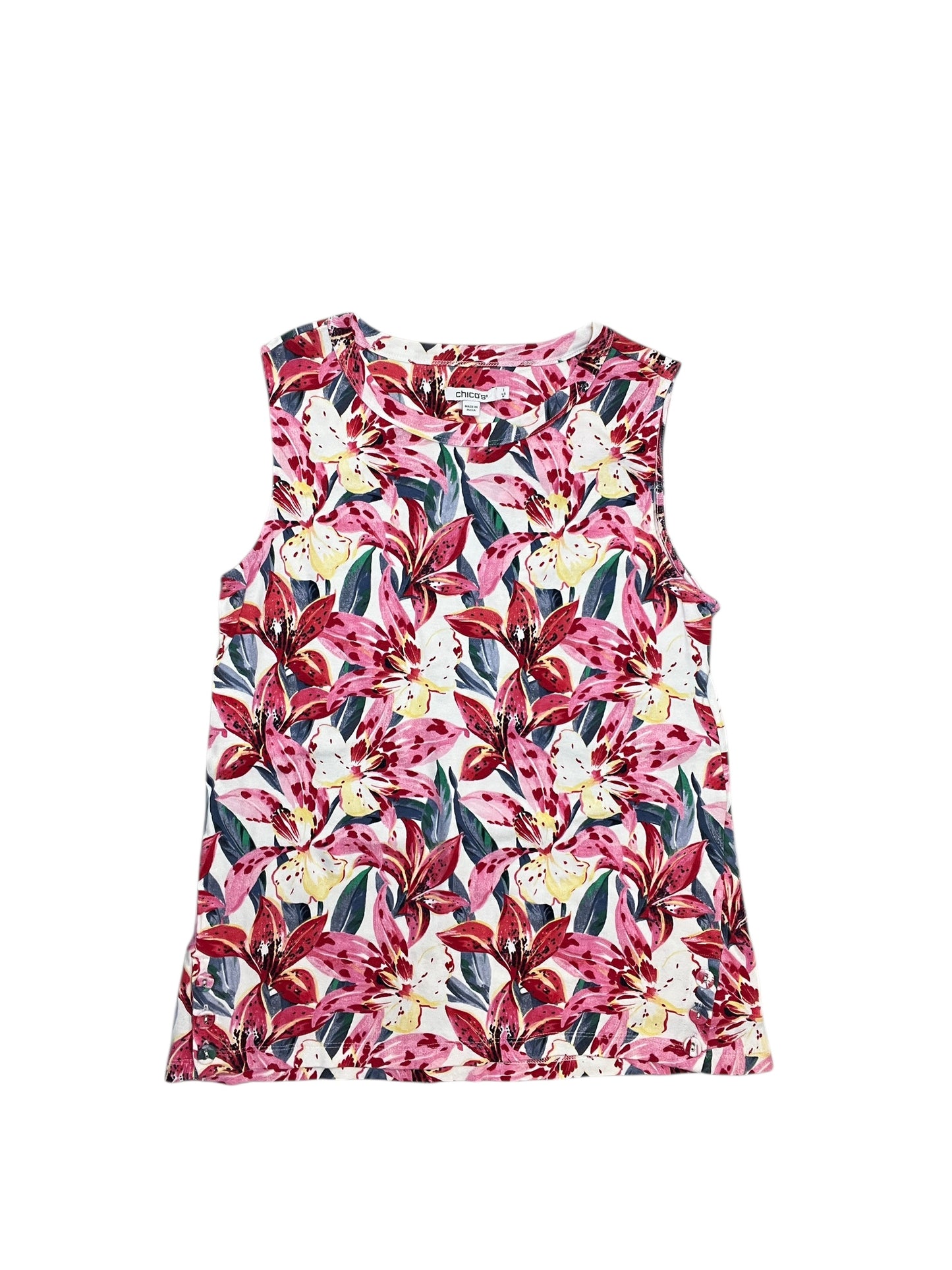 Tank Top By Chicos In Floral Print, Size:M