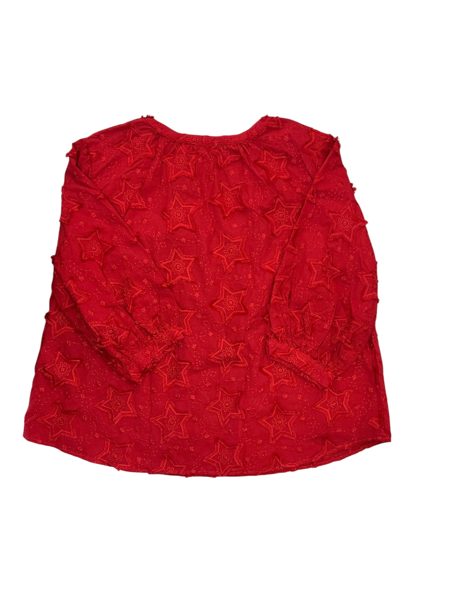 Blouse Ls By Chicos In Red, Size:2X