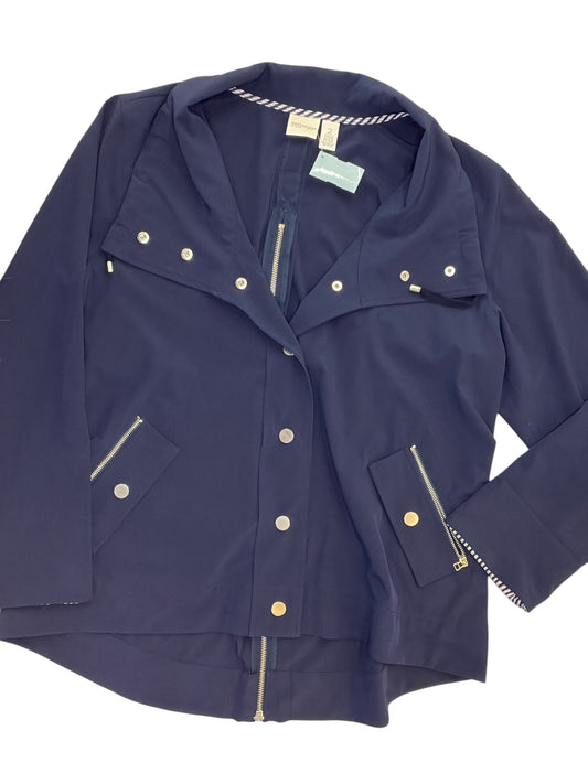 Jacket Windbreaker By Zenergy By Chicos In Blue, Size:L