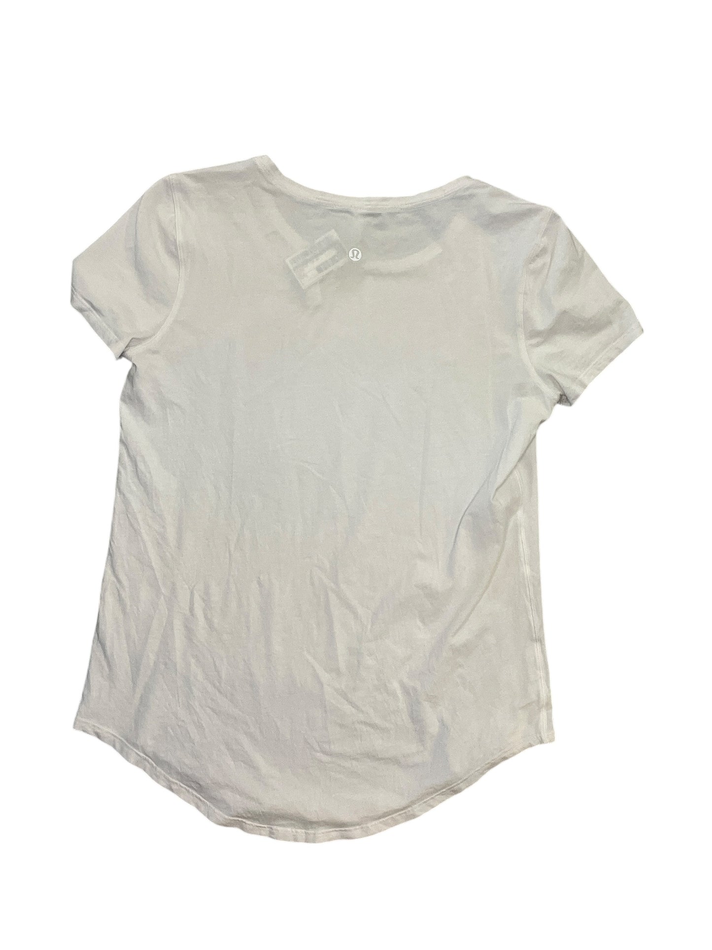 Athletic Top Ss By Lululemon In White, Size:S