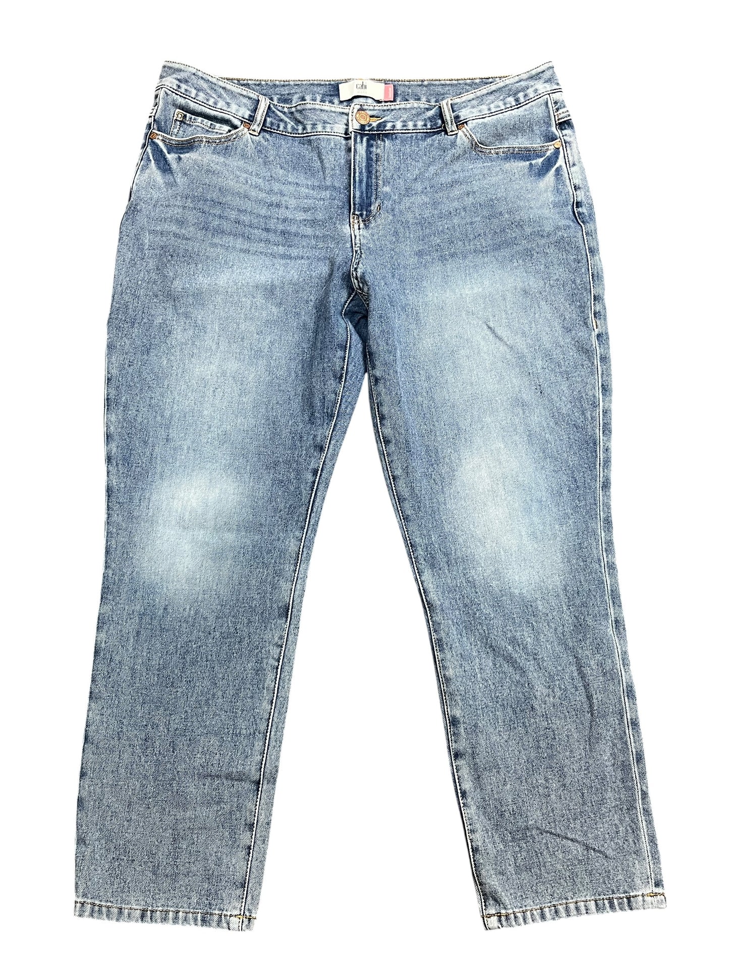 Jeans Straight By Cabi In Blue Denim, Size:16