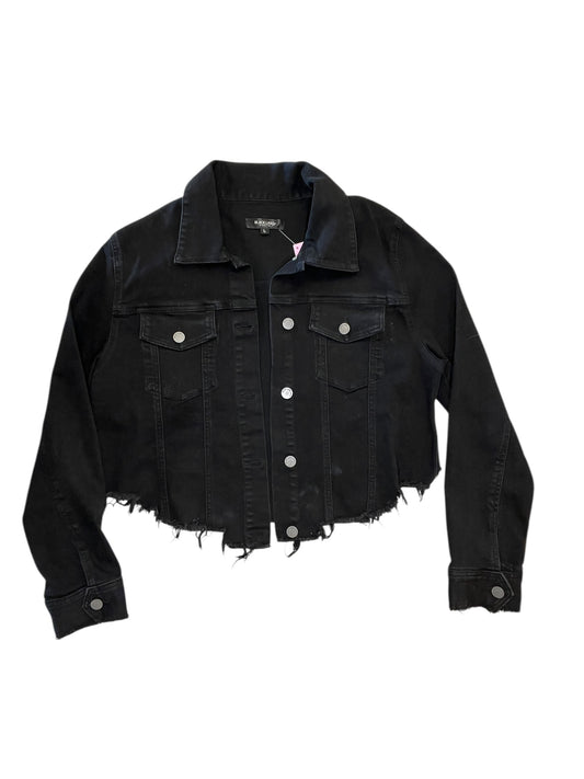 Jacket Denim By Black Label In Black Denim, Size:L
