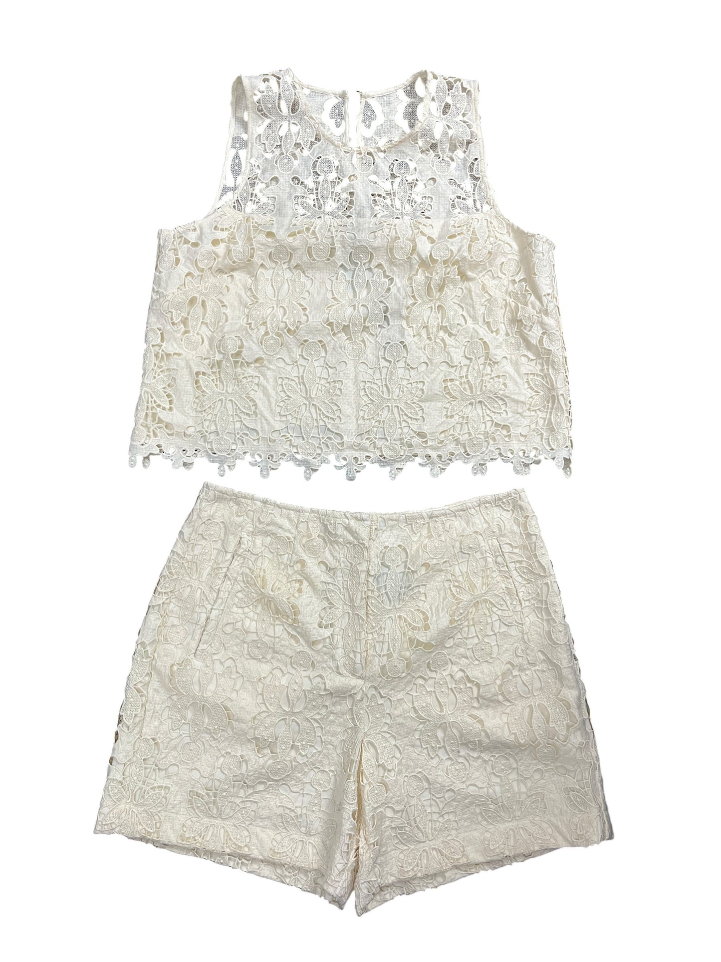 Shorts Set By White House Black Market In Cream, Size:L