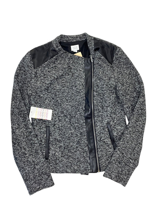 Jacket Moto By Peyton Jensen In Black & Grey, Size:S