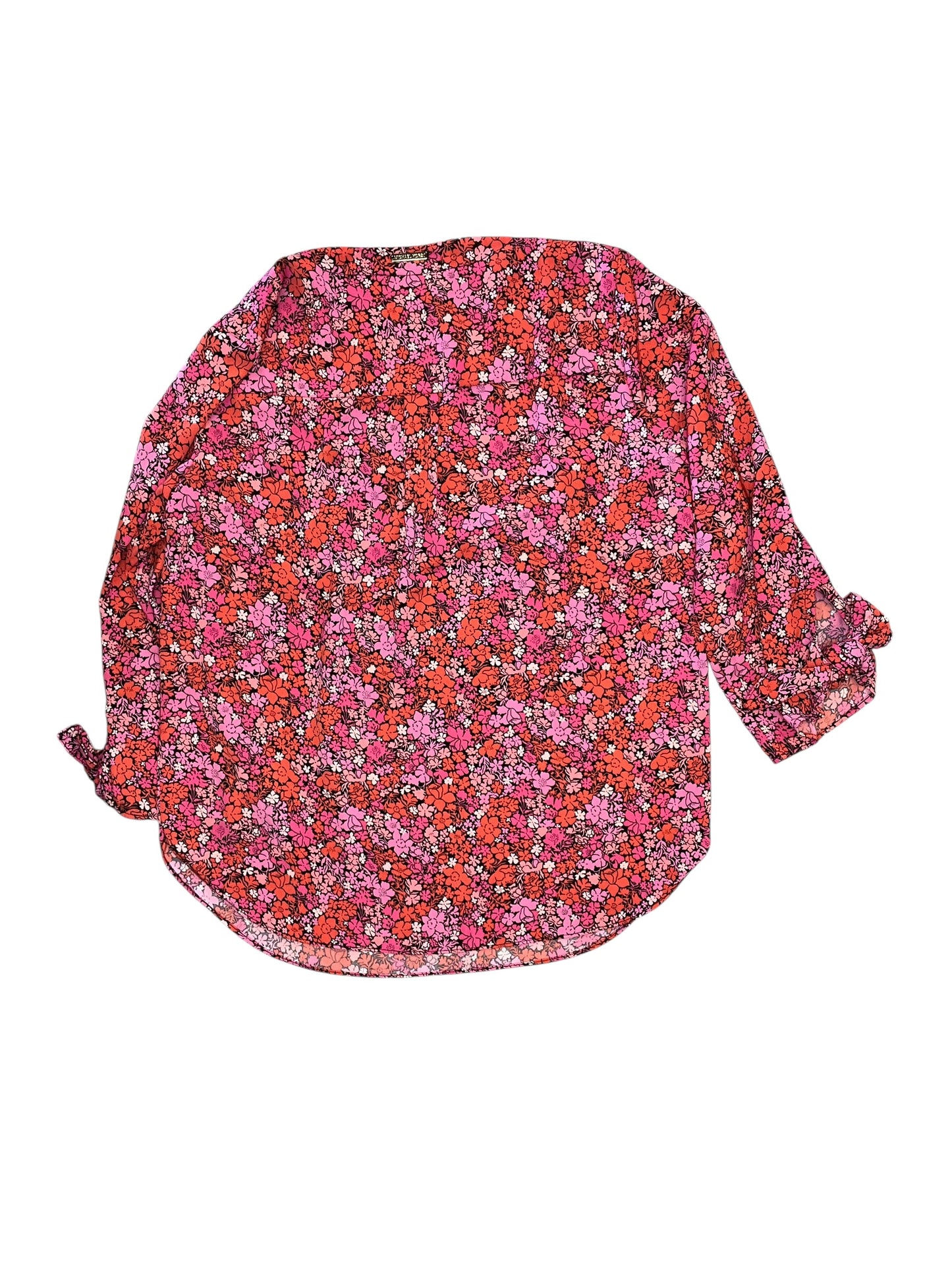 Blouse 3/4 Sleeve By Michael By Michael Kors In Floral Print, Size:S
