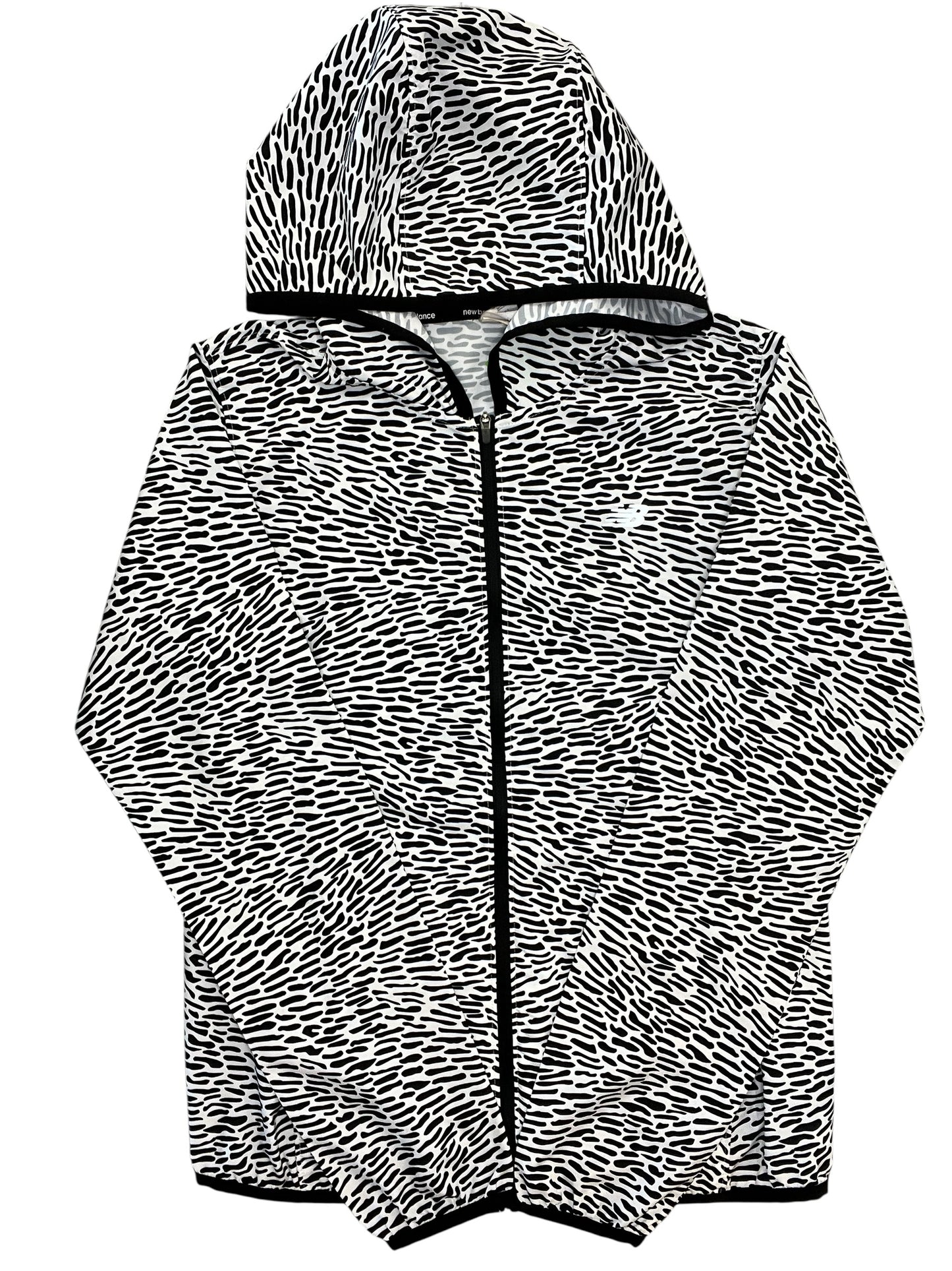 Athletic Jacket By New Balance In Black & White, Size:S