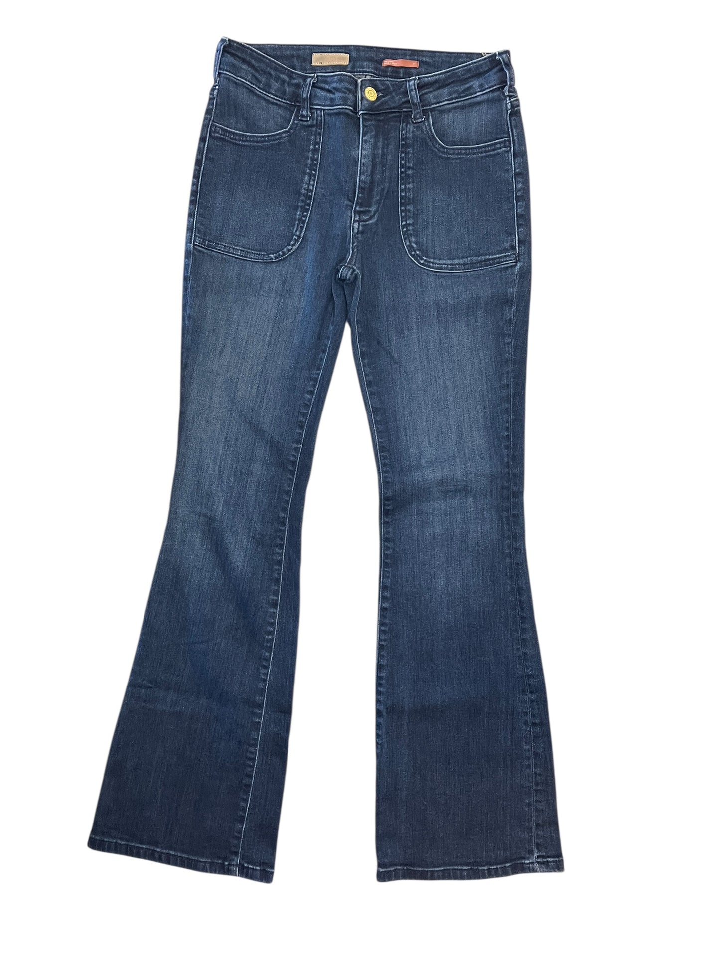 Jeans Boot Cut By Pilcro In Blue Denim, Size:4