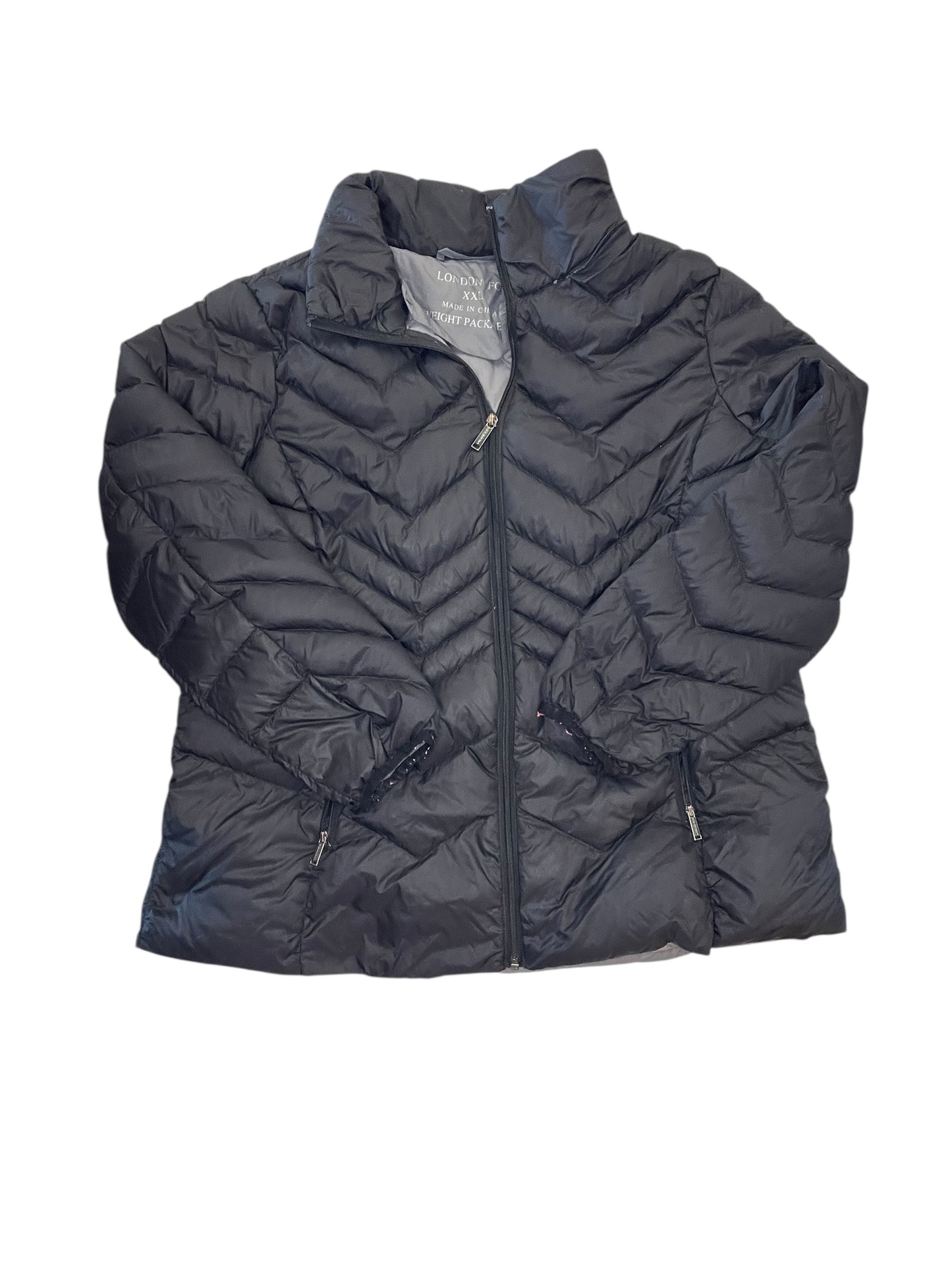 Jacket Puffer & Quilted By London Fog In Black, Size:Xxl
