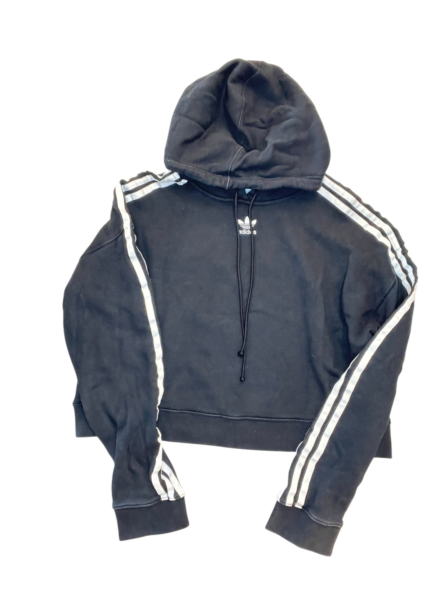 Athletic Sweatshirt Hoodie By Adidas In Black, Size:S