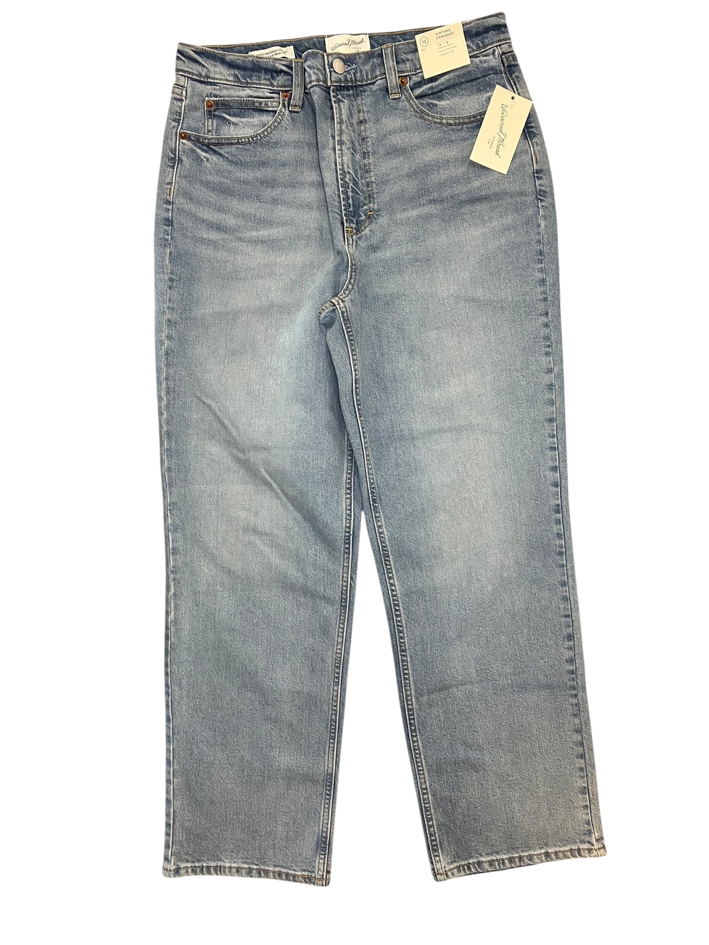 Jeans Straight By Universal Thread In Blue Denim, Size:12