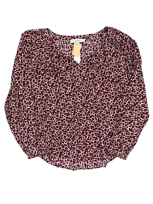Blouse Ls By Loft In Pink, Size:M
