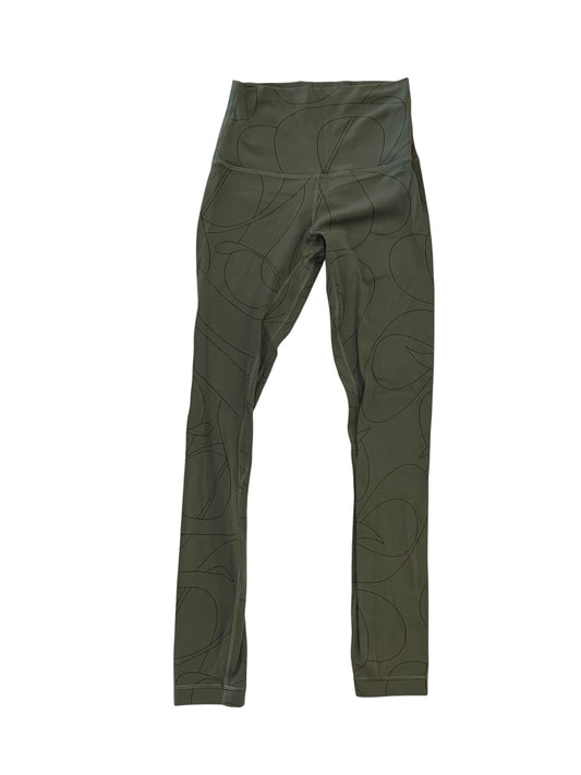 Athletic Leggings By Lululemon In Green, Size:Xs