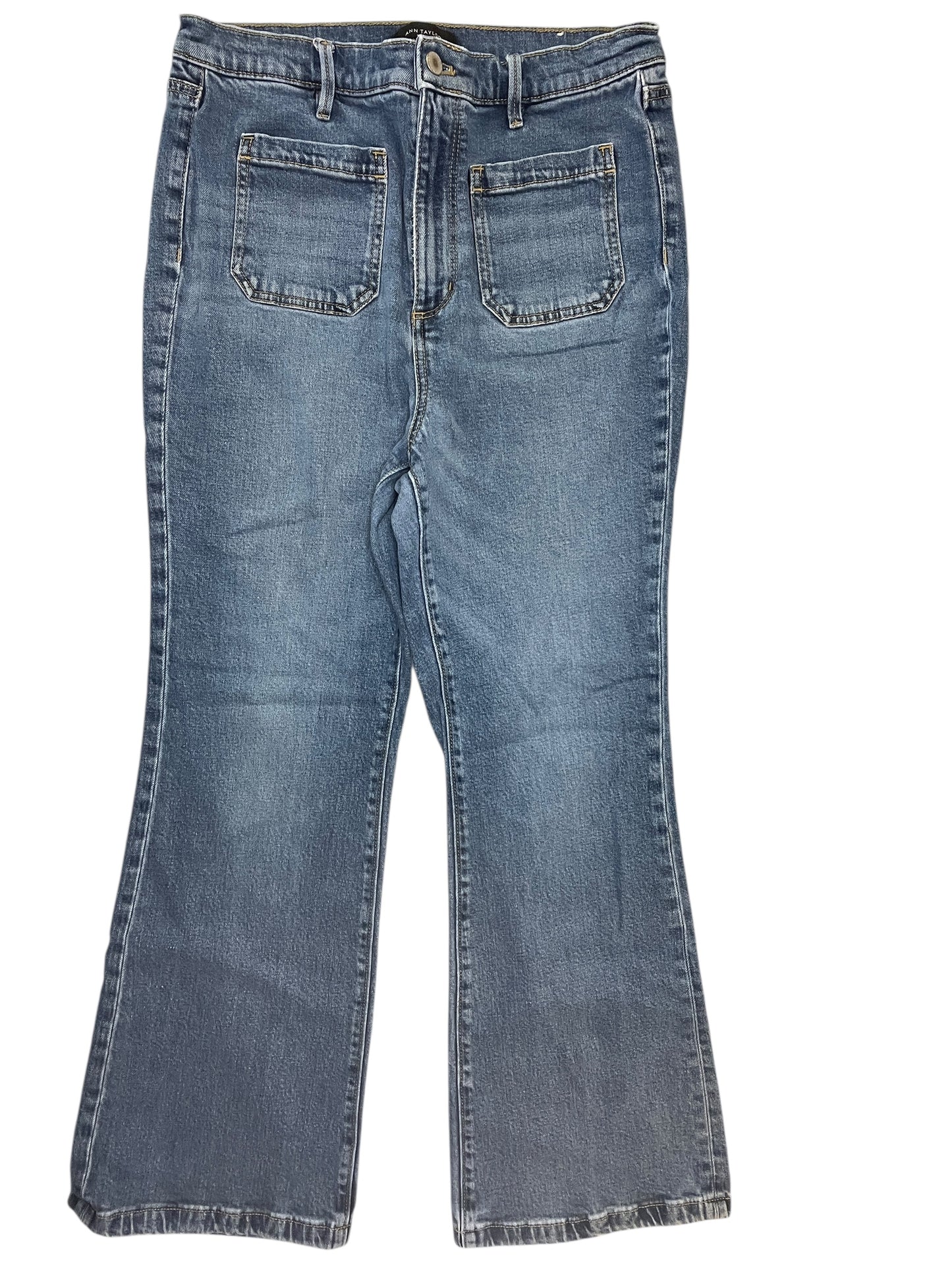 Jeans Flared By Ann Taylor In Blue Denim, Size:12P