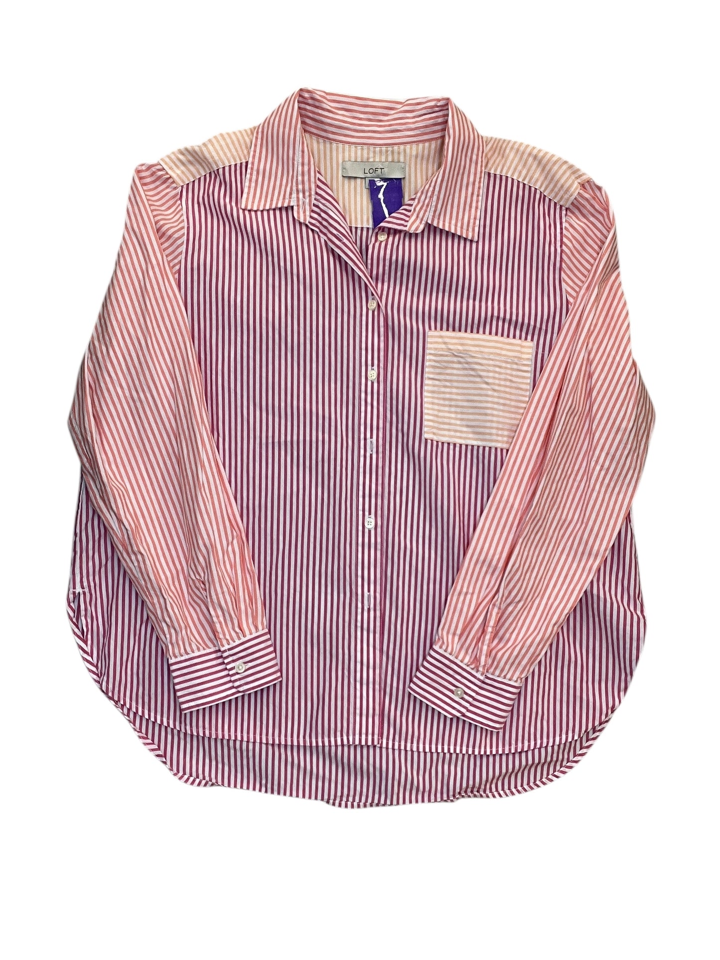 Top Ls By Loft In Striped Pattern, Size:L