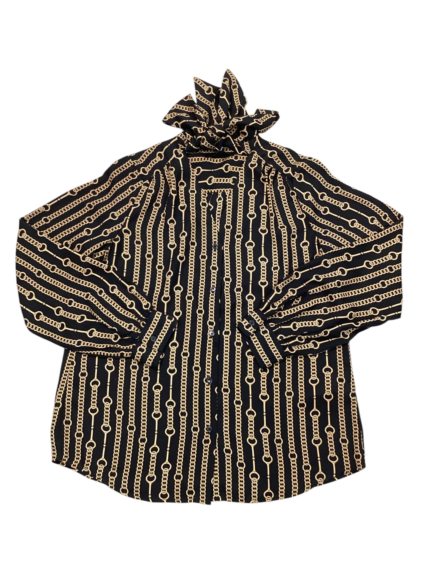 Top Ls By Banana Republic In Black & Gold, Size:S