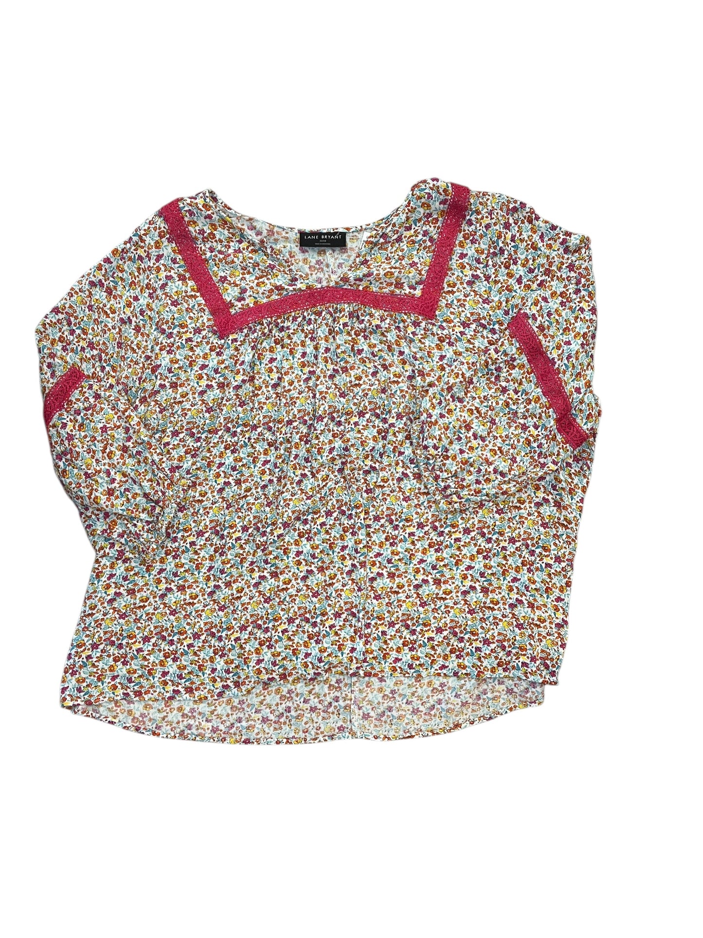 Top 3/4 Sleeve By Lane Bryant In Floral Print, Size:3X