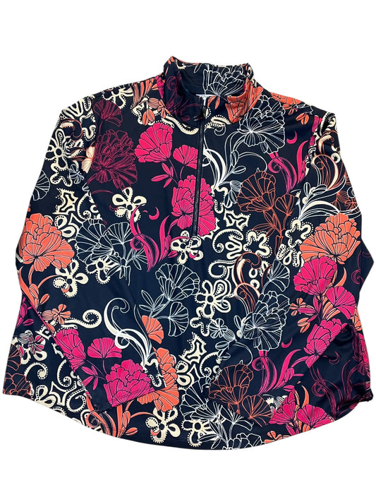 Sweatshirt Collar By Chicos In Floral Print, Size:Xxl