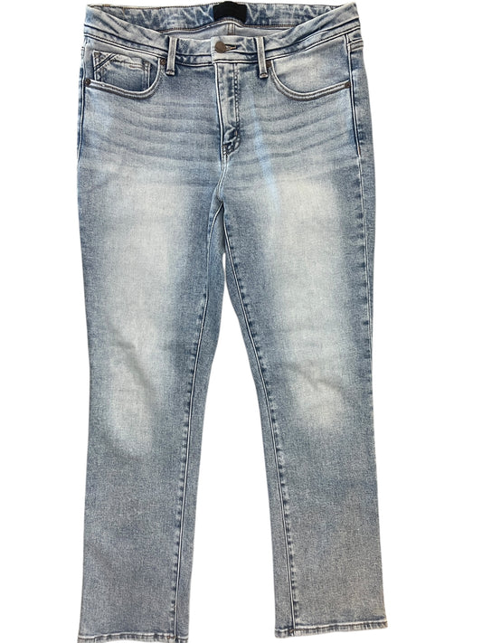 Jeans Straight By Buckle Black In Blue Denim, Size:10