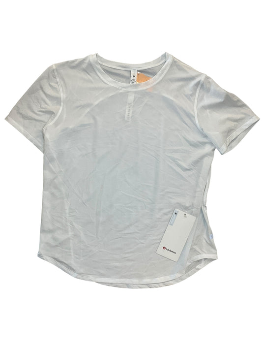 Athletic Top Ss By Lululemon In White, Size:M