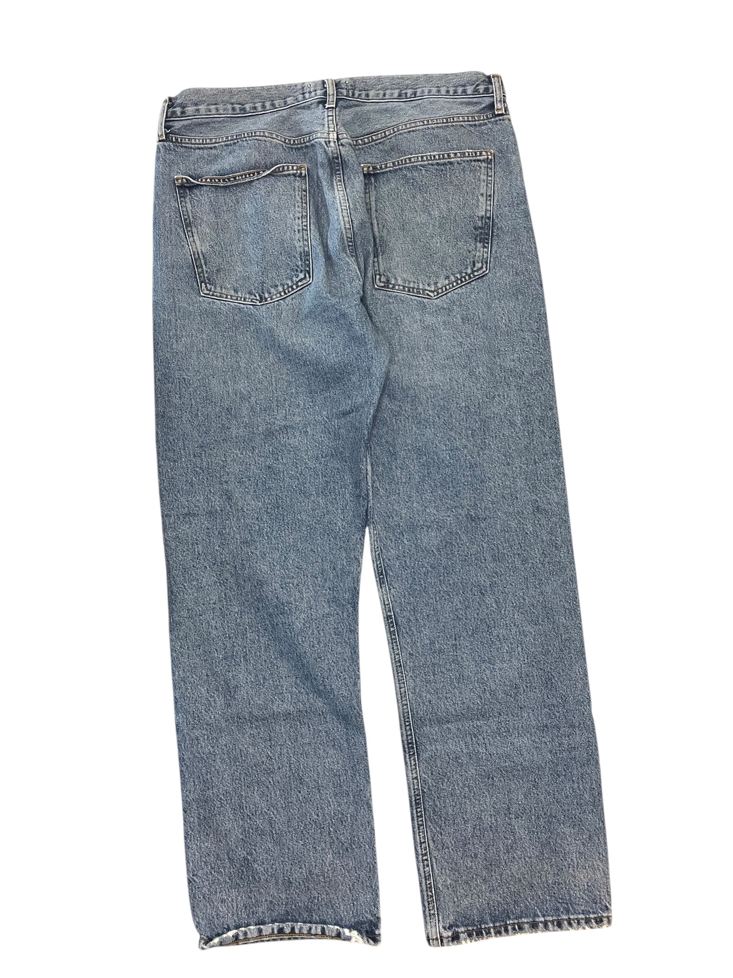 Jeans Straight By Agolde In Blue Denim, Size:14