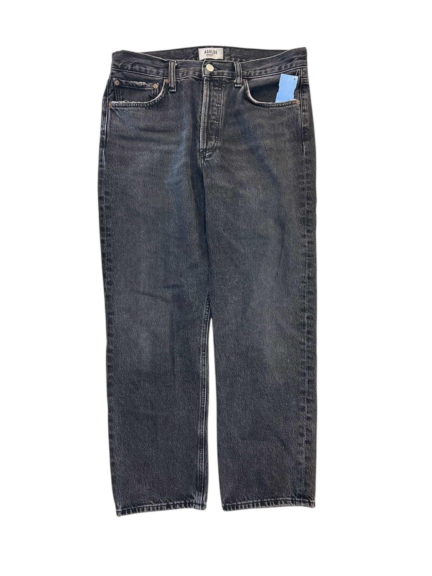 Jeans Straight By Agolde In Grey Denim, Size:4