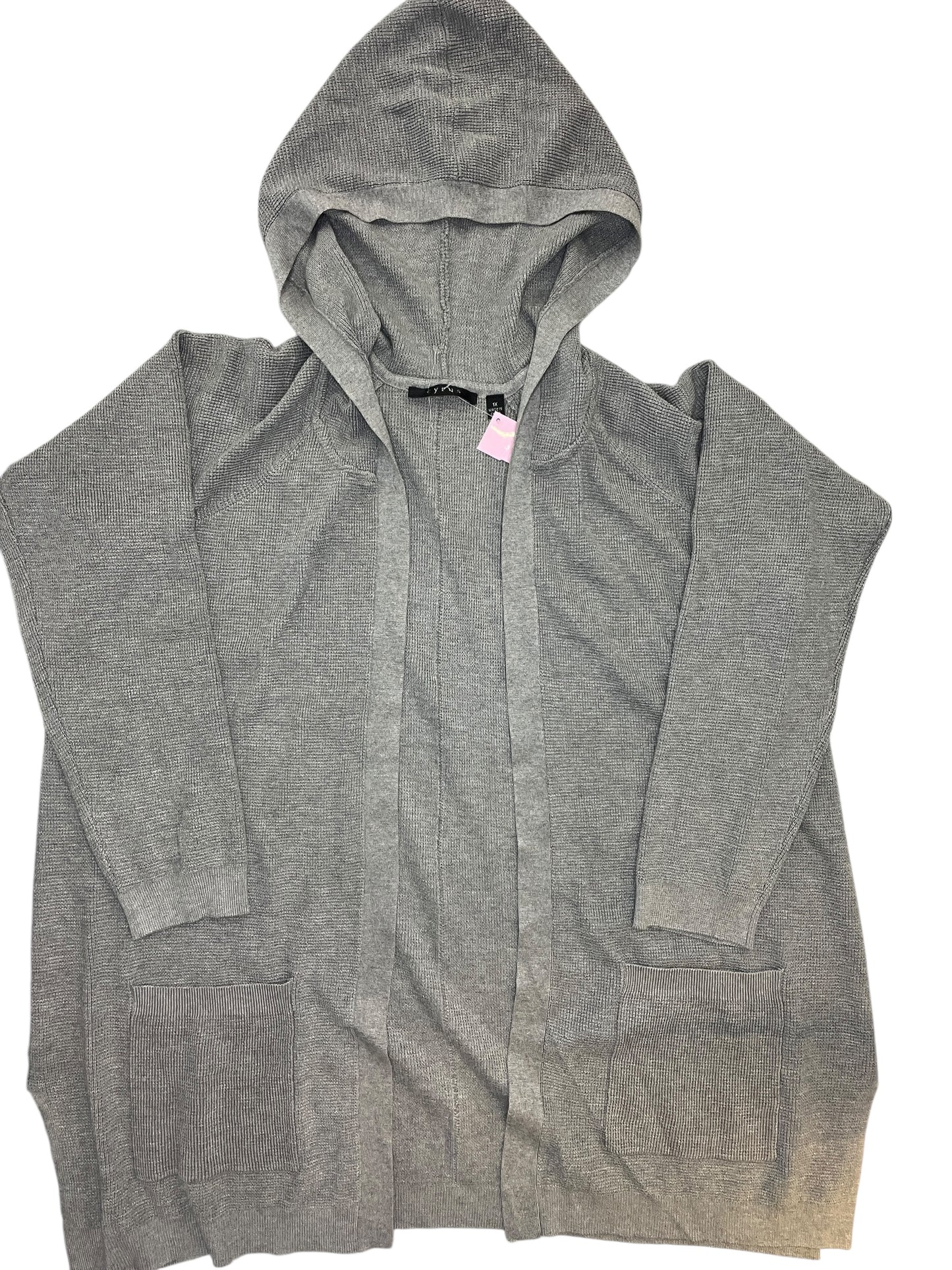 Cardigan By Cyrus In Grey, Size:1X