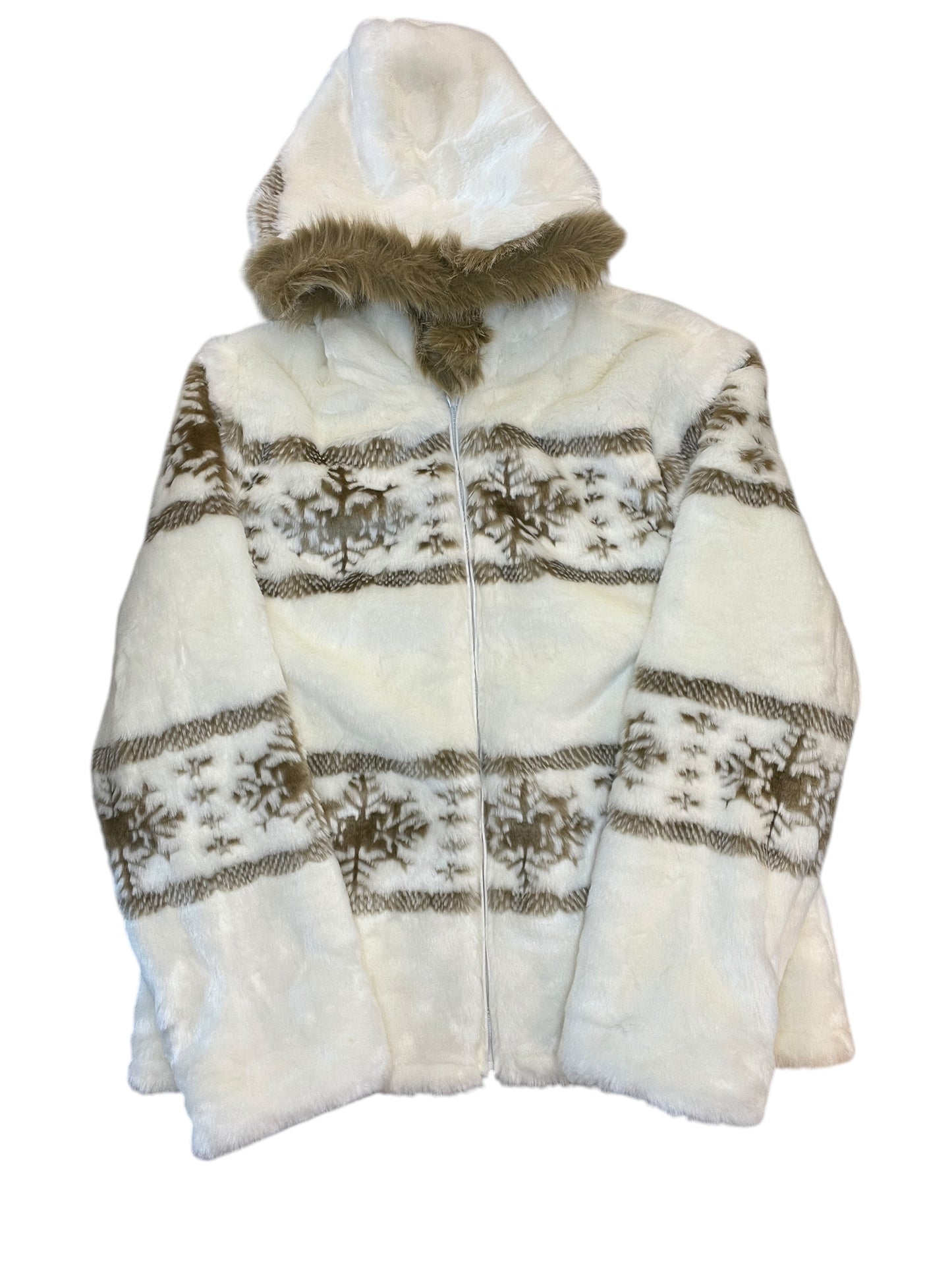 Coat Faux Fur & Sherpa By Clothes Mentor In Cream, Size:Xl
