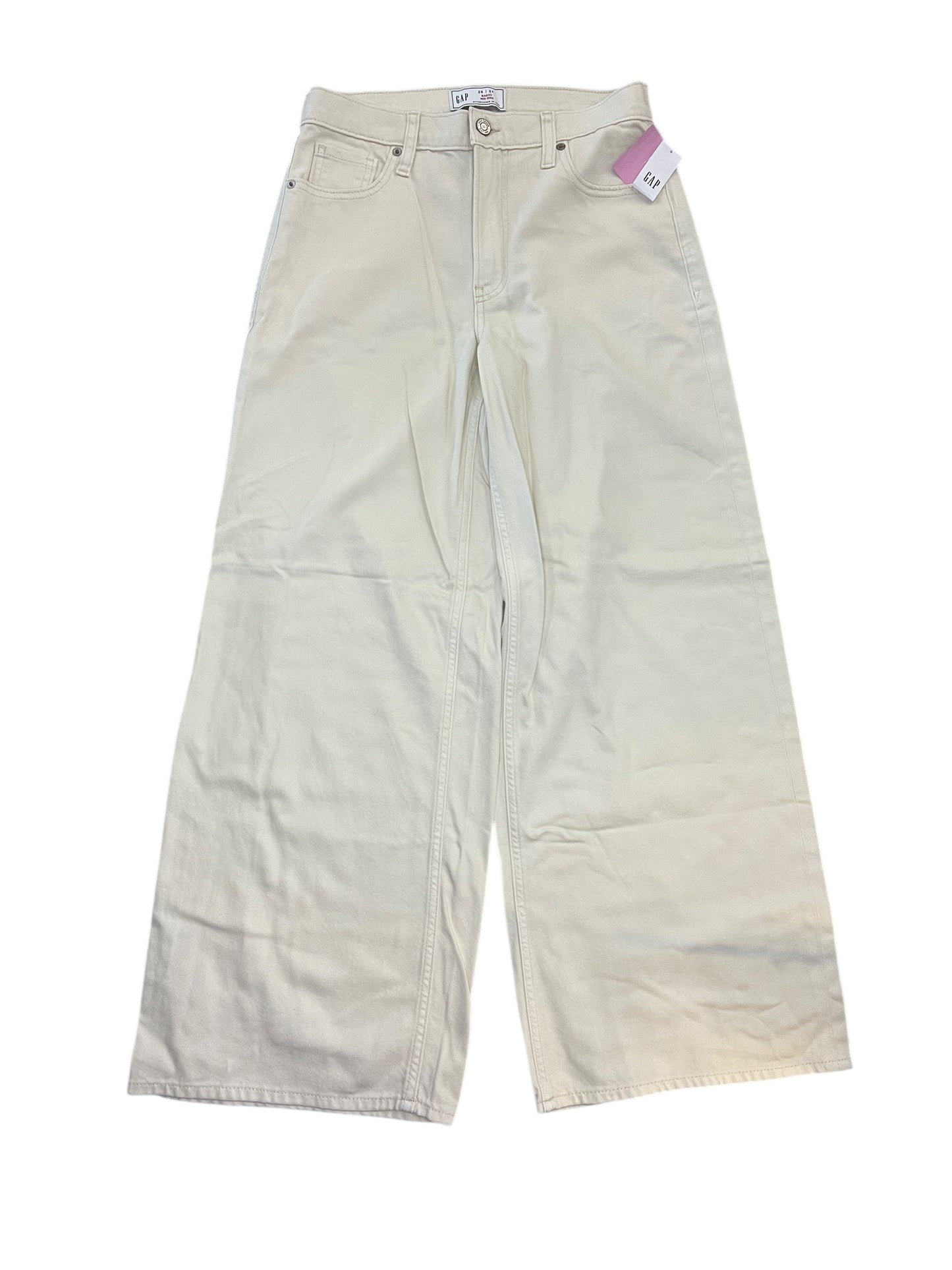 Jeans Wide Leg By Gap In Cream Denim, Size:2