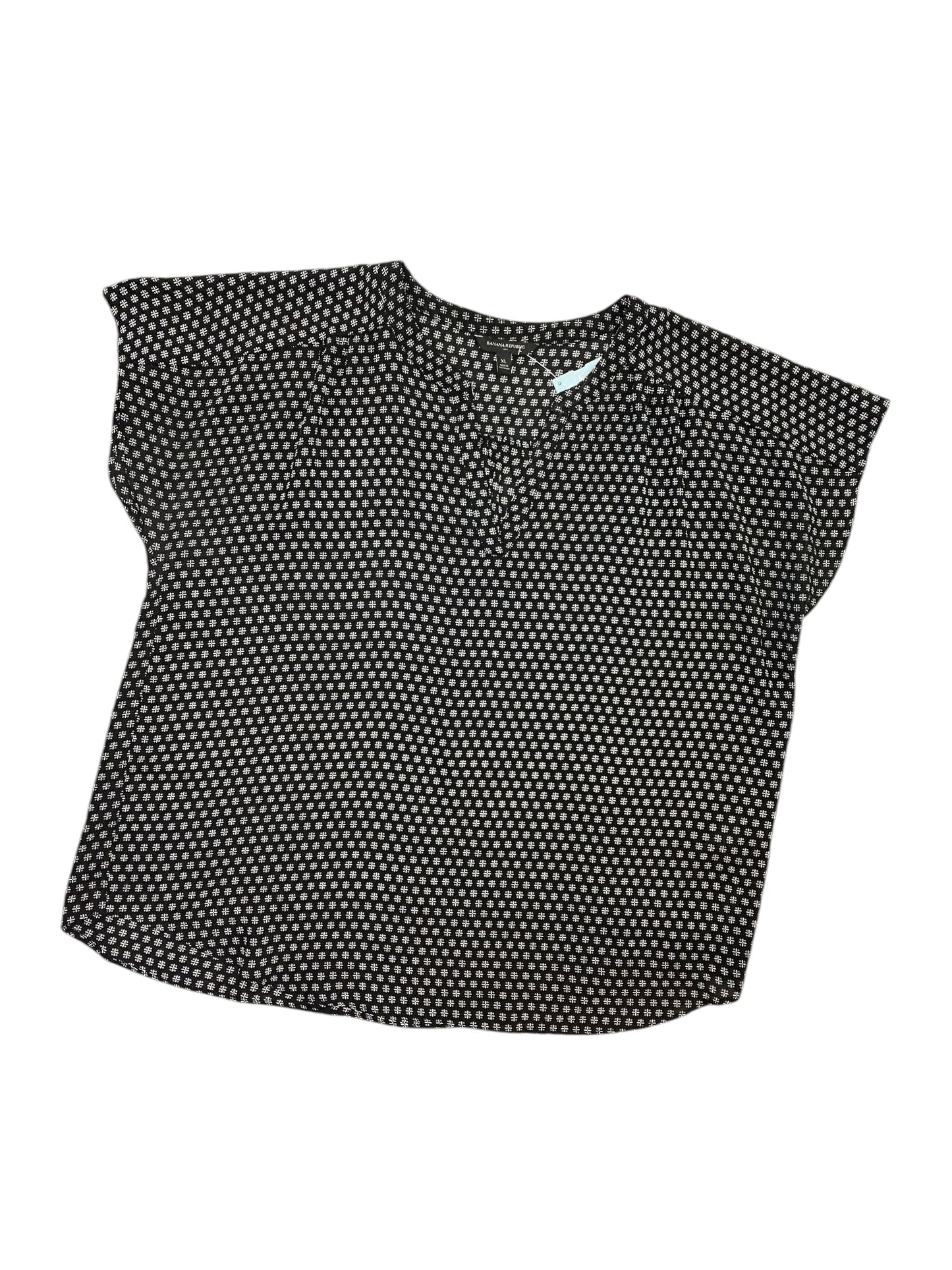 Blouse Ss By Banana Republic In Black, Size:Xl