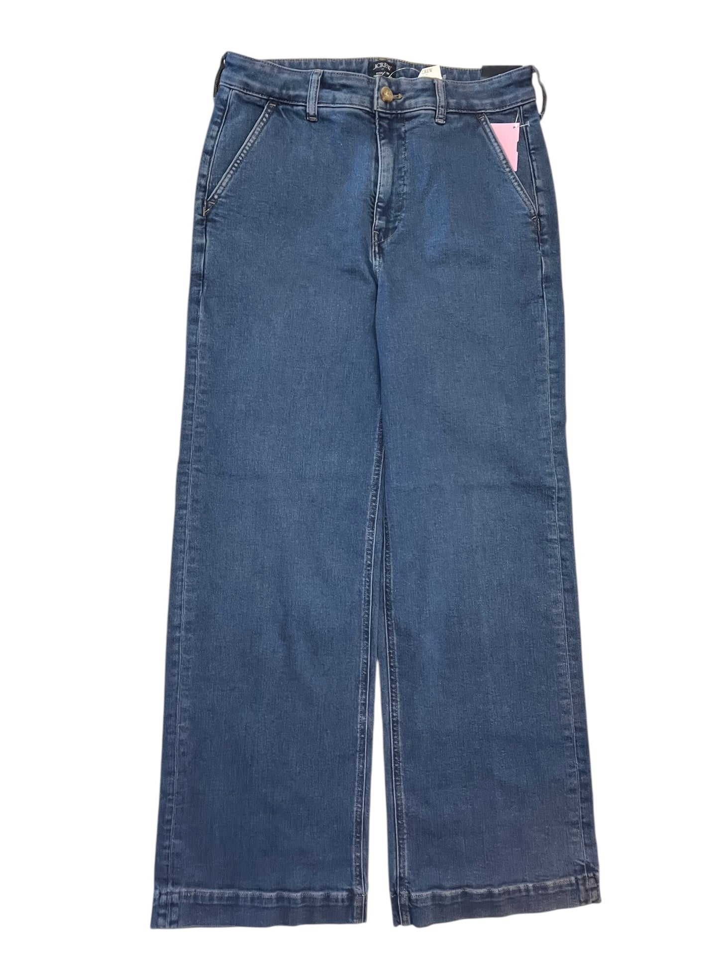 Jeans Wide Leg By J. Crew In Blue Denim, Size:8