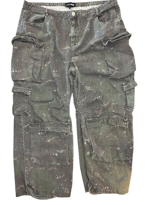 Pants Cargo & Utility By Fashion Nova In Black Denim, Size:3X