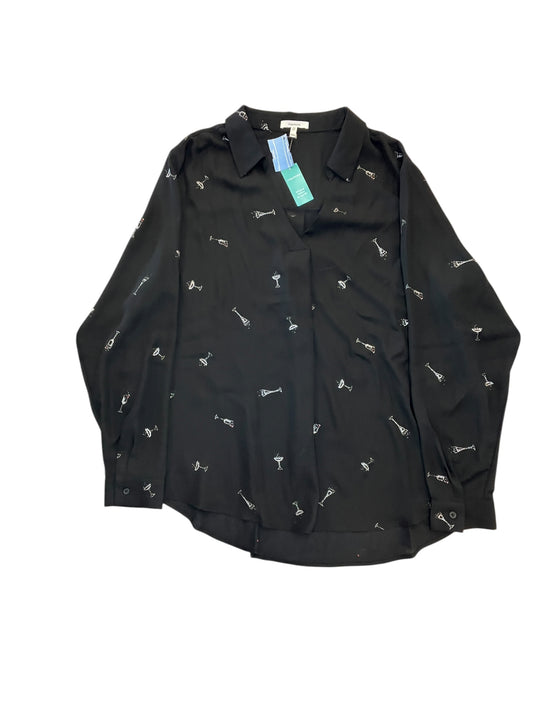 Blouse Ls By Maurices In Black, Size:Xxl