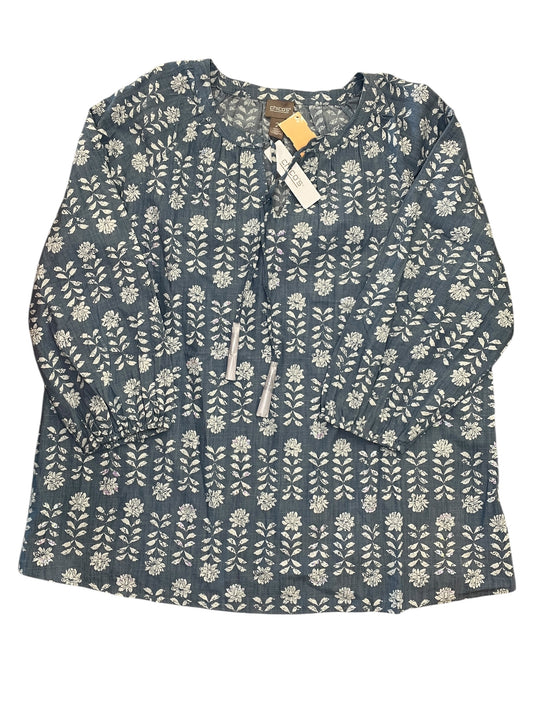 Blouse Ls By Chicos In Blue, Size:L