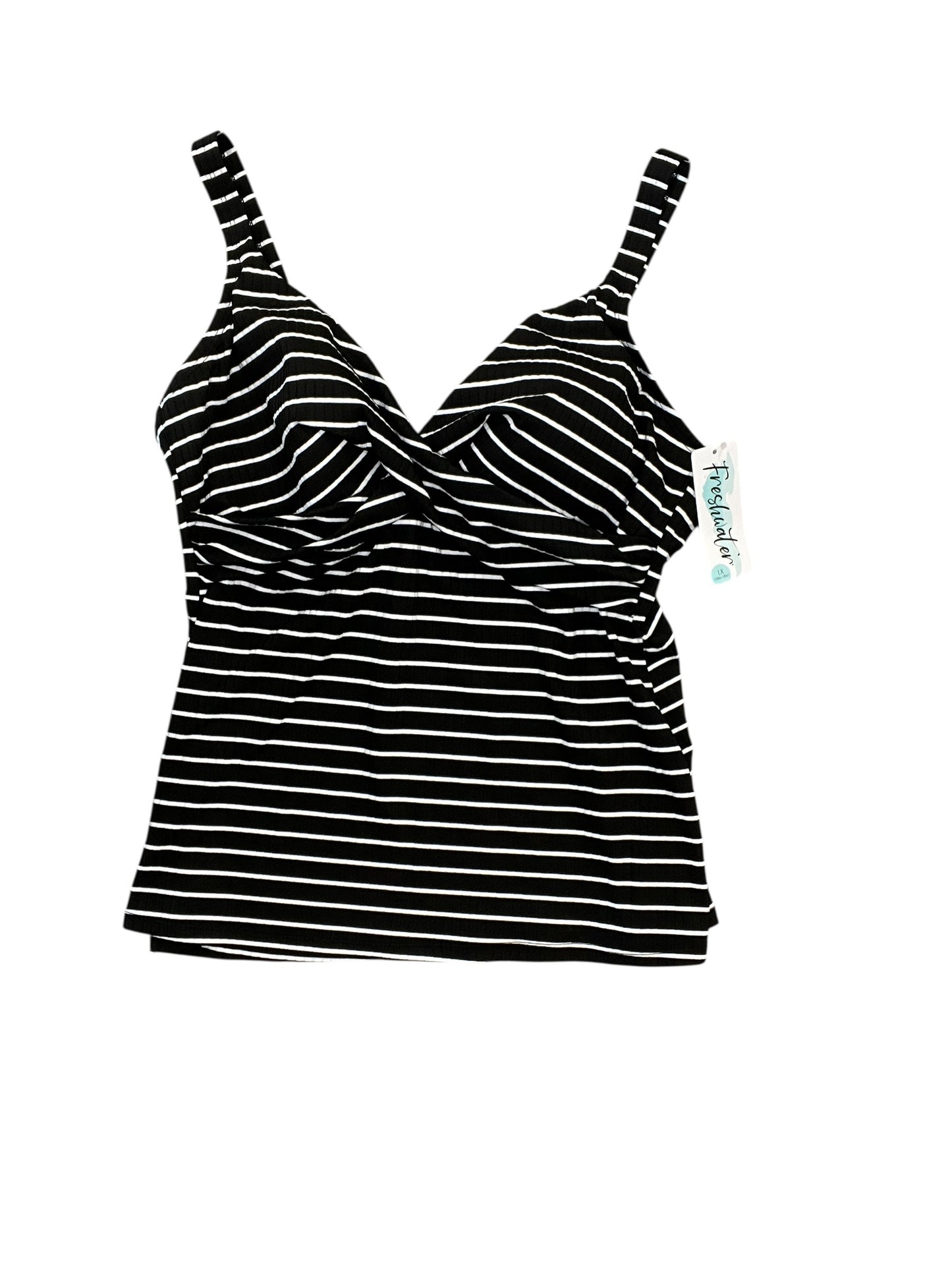 Swimsuit Top By Clothes Mentor In Striped Pattern, Size:1X