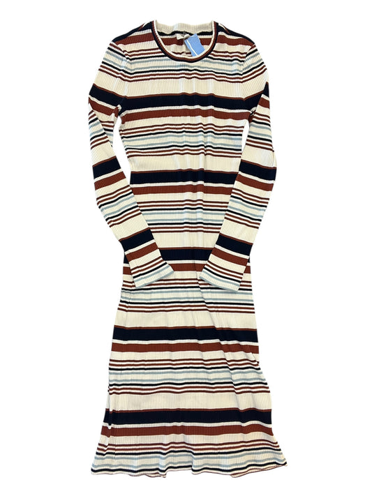 Dress Casual Midi By Madewell In Striped Pattern, Size:L