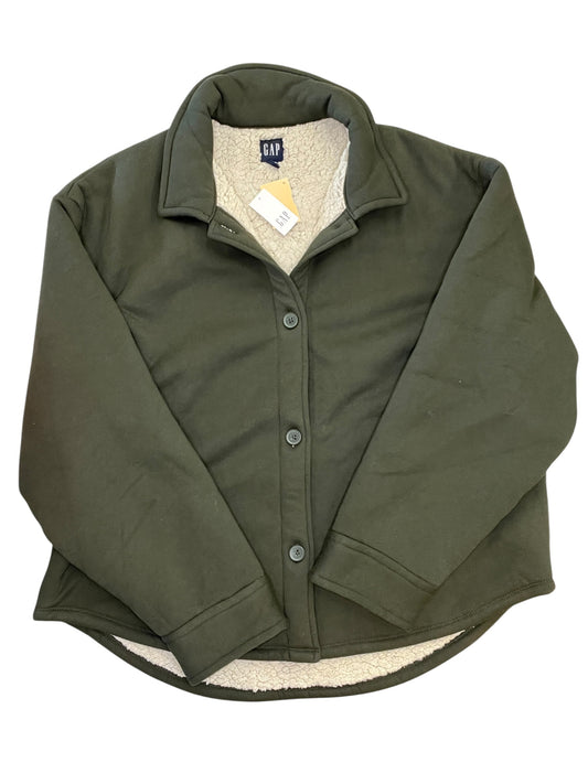 Jacket Faux Fur & Sherpa By Gap In Green, Size:L