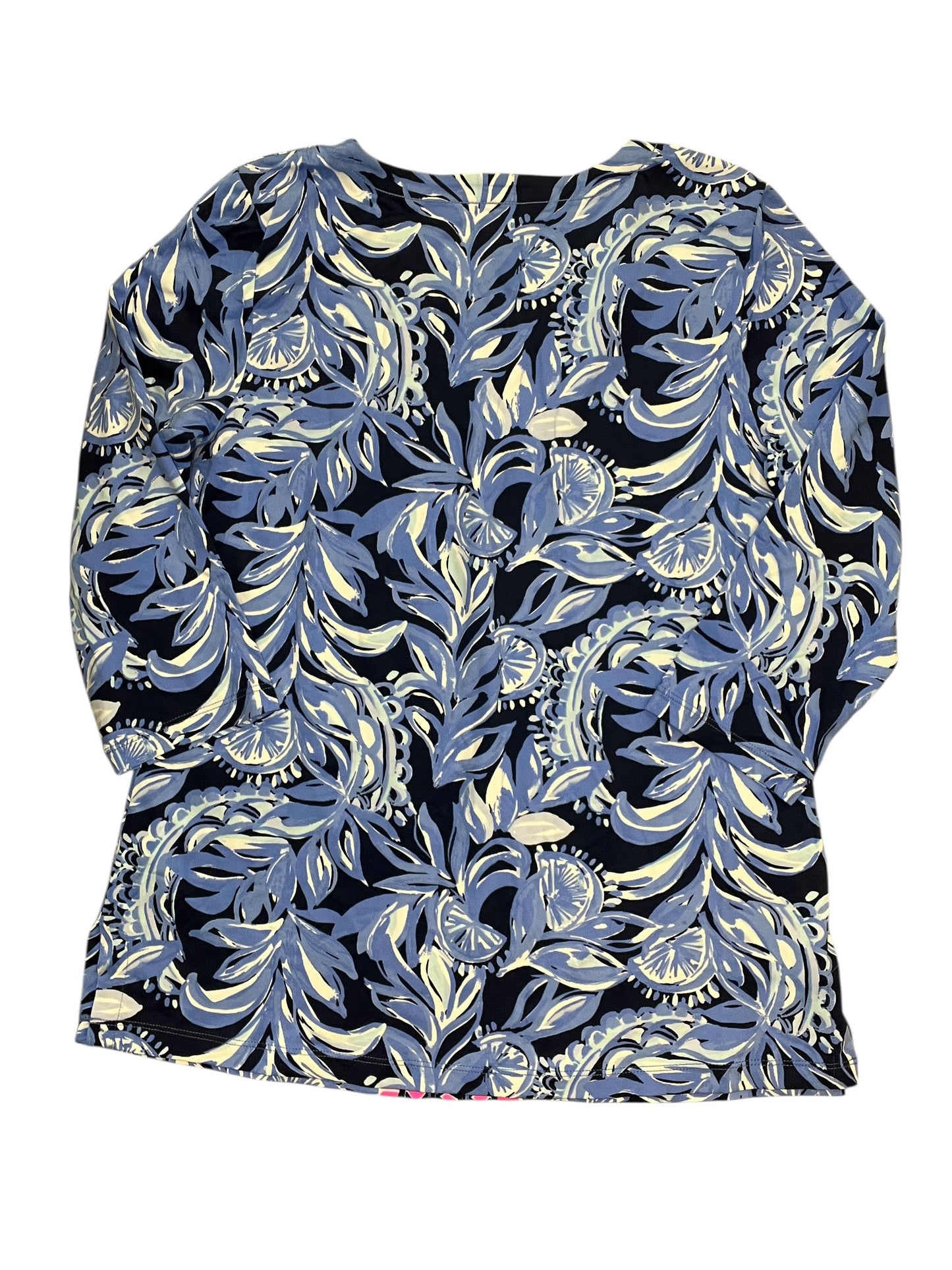 Blouse Designer By Lilly Pulitzer In Blue & White, Size:M